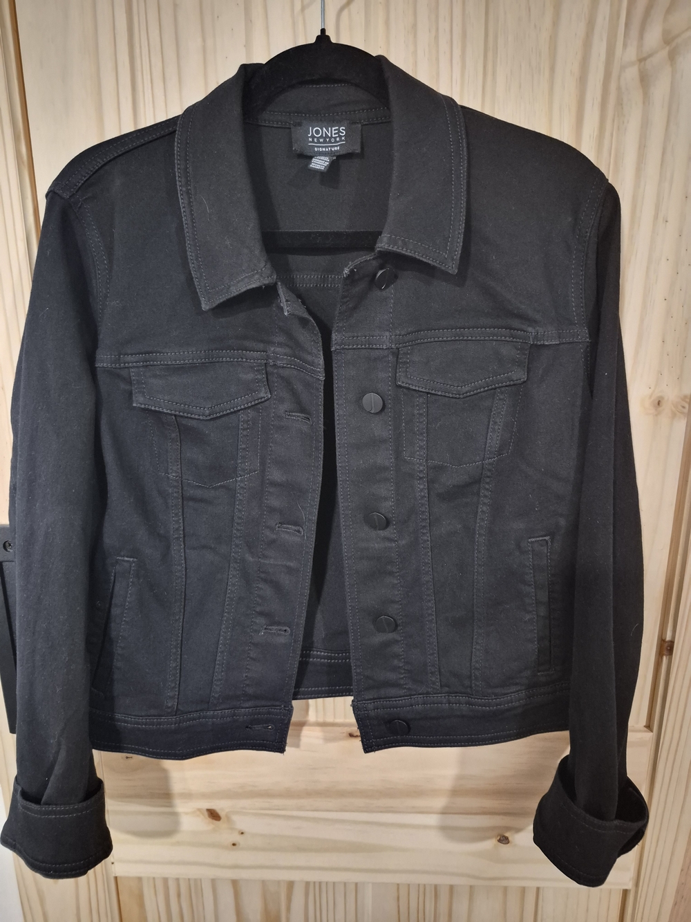 Jones New York Black Denim-Style Jacket